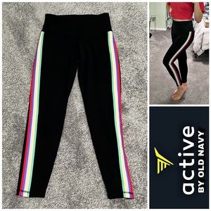NEW - OLD NAVY ACTIVE - Go-Dry High-Waisted 7/8 Black Leggings Pants - SMALL
